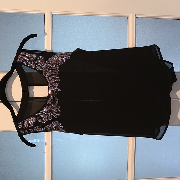 Mostly sheer, sequins. - Picture 2 of 5